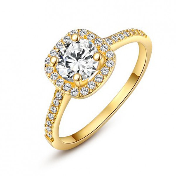 Isabelle Crystal Encrusted Swiss Zircon 18k Gold Plated Ring